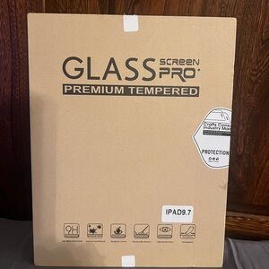 iPad 9.7 Premium Tempered Glass Screen Pro, 2 Pack, new in sealed pkg.
